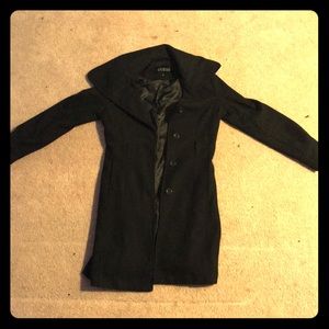 Guess Womens Black Winter Wool Coat - Without belt
